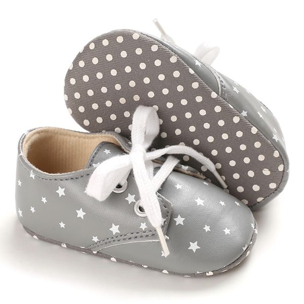 

first walkers classic leisure pu leather born baby girl boy kids crib infant babe star pattern handsome retro shoes boots