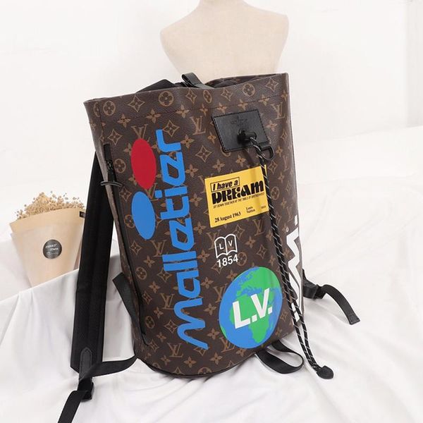 

new arrival trend womens bag luxury designer backpacks women leather drawstring bucket bag large capacity travel rucksack fast delivery