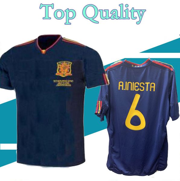 

retro spain soccer jerseys 2010 spain final jerseys raul xavi torres xavi alonso caminero iniesta puyol fabregas football jerseys size s-2xl, Black;yellow