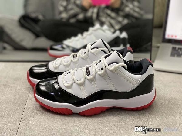 

air authentic 11 low white bred man basketball shoes 11s men black true red retro athletic sneakers with box av2187-160