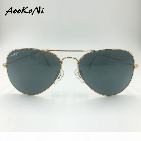 

o high glass uv protection lens uv400 classic pilot fashion sunglasses for men and women vintage sport sun glasses with case 58mm 62mmd, White;black