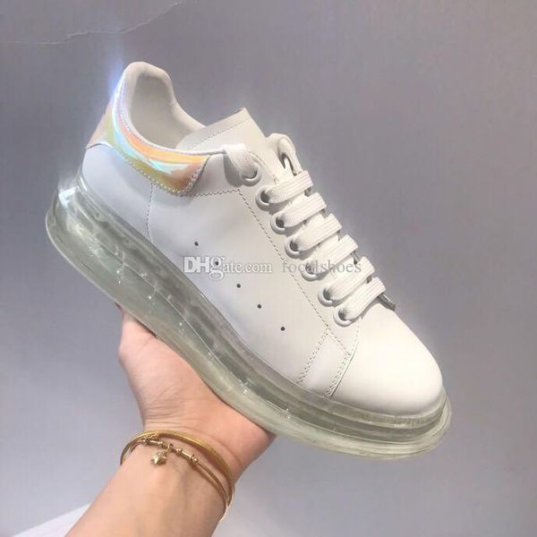 

designer shoes men platform sneaker women shoes luxury platform shoe transparent sole multicolor white leather sneaker men casual shoes size, Black