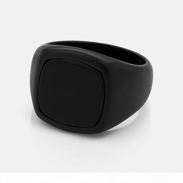 

men hip hop ring 316l stainless steel black onyx stone ring, Silver