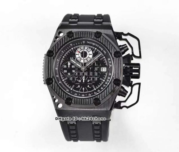 

2 style 42mm survivor chronograph eta7750 automatic mens watch 26165io.oo.a002ca.01 black dial rubber strap gents sports watches, Slivery;brown