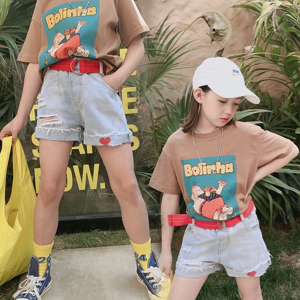 

denim xv5dh девочек летние модные шорты на открытом воздухе одежда и шорты потерять уличный танец лета детский средний и большой детский lei, Blue