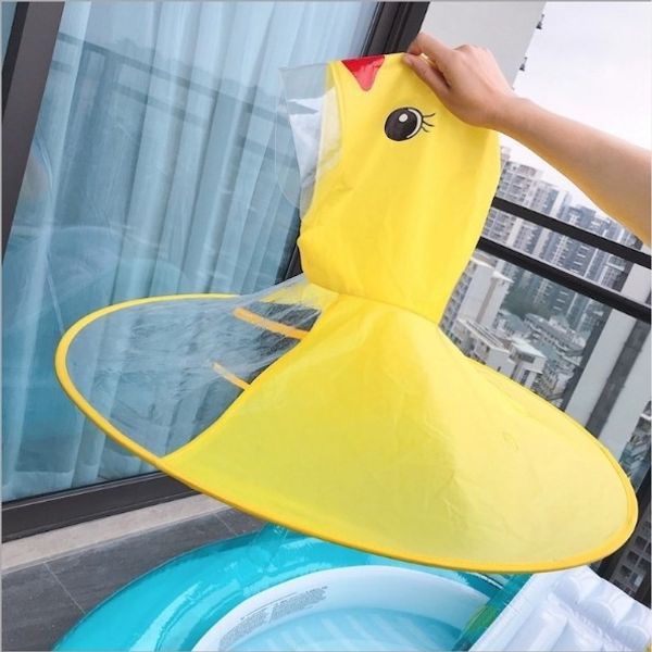 

biga4 children's cloak raincoat yellow duck cloak flying saucer eva poncho tiktok boyskindergarten children's internet celebrity b, Black