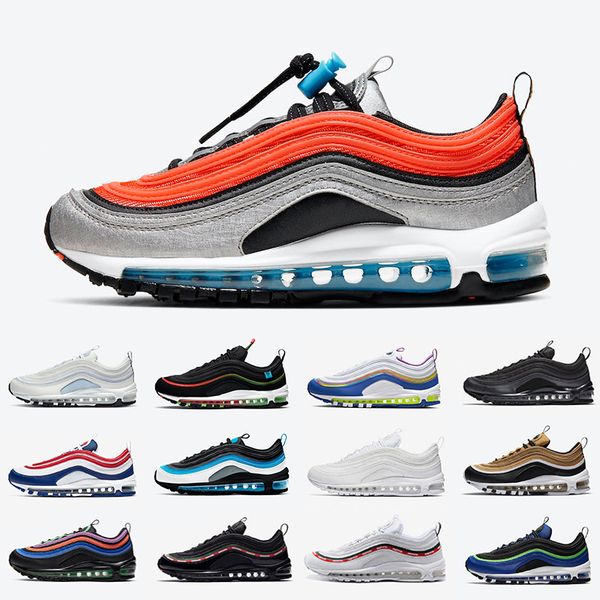 

Worldwide White Black 97 Mens Running shoes USA Ghost Aqua Blue Easter MSCHF x INRI Jesus 97s UNDEFEATED men women Designer sports sneakers