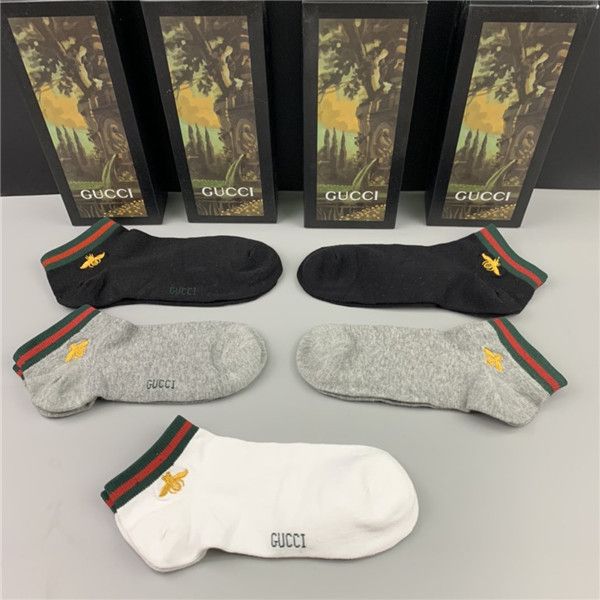 

the gu cci latest brand designer mens womens skateboard streetwear stockings over ankle socks kanye west hip hop letter print socks, Black;white