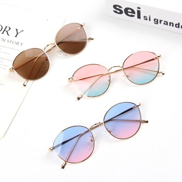 

корейский стиль простой детский вс моды градиентных ребенка металлический каркас очки линзы уф-стойкие солнечные очки мальчиков и девочек, Blue