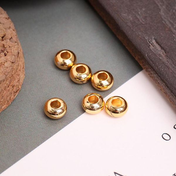 

epacket dhl 5.94mm gold separated beads diy handmade necklace bracelet jewelry pure copper accessories dfdwz022 spacers, Bronze;silver