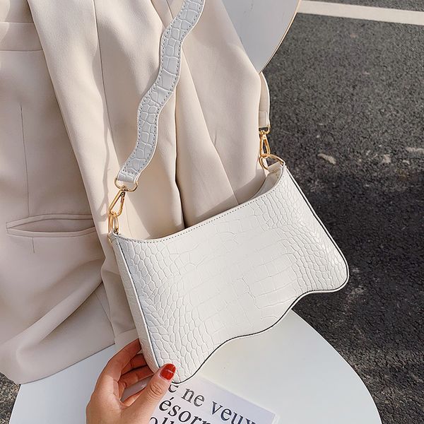 

vintage purple alligator baguette shape bag luxury leather handbag 2020 new fashion shoulder bag womens messenger crossbody bags