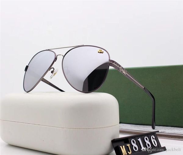 

роскошь top pilot солнцезащитные очки мужчины вождения sunglass поляризованные mens женщин металлический каркас крокодил рыбалка вс очки кон, Black