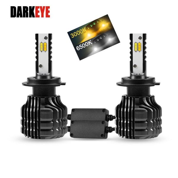 

2pcs car led 12v light dual color h7 h4 9005 9006 h11 auto driving led lights 80w 9000lm front headlight 3000k 6000k bulbs ce