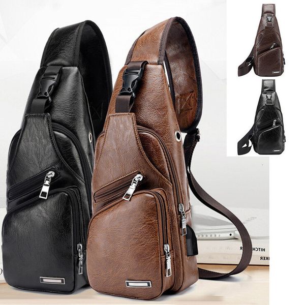 

men's crossbody bags men's usb chest bag designer messenger bag leather shoulder bags diagonal package 2020 new back pack travel