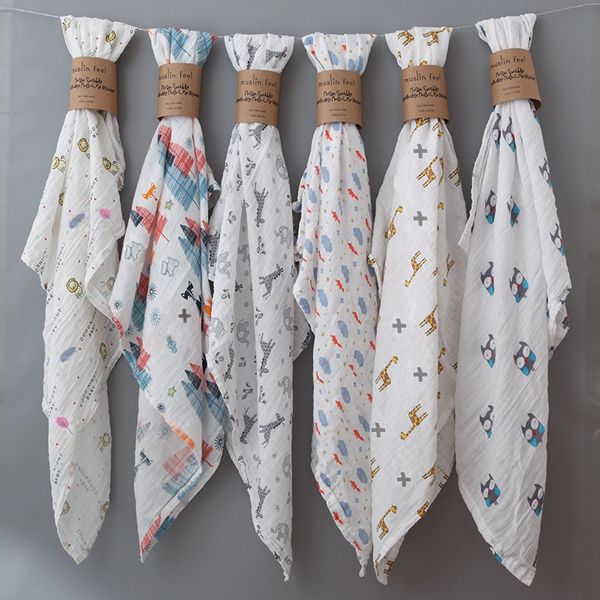 

2-слой муслина марля одеяло чистого хлопка одеяло шарф quilt корзину одеяло пеленание шарф двойной слой марли