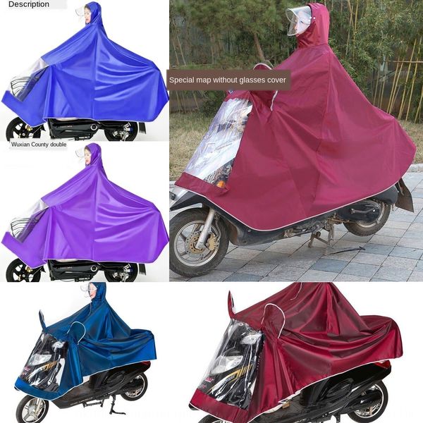 

to2t7 raincoat car poncho battery car pedal motorcycle raincoat extra thick extra large single double super motorcycle electric vehicle elec, Black