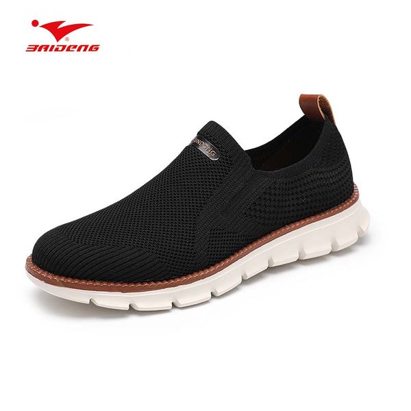 

baideng men 40-46 running shoes sell breathable air mesh sock sneakers non-slip slip on sport athletic shoes brand design