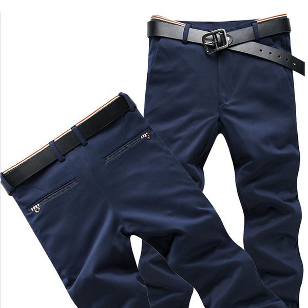 

men's pants 2021 in the fall elastic casual mens business dress slim fit jogger stretch long trousers, Black
