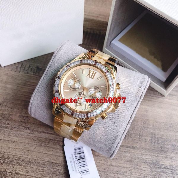 

new mk5874 mk5873 lady chronograph crystal acetate watch 5874 5873, Slivery;brown