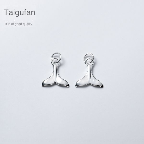 

silver s925 silver plain mermaid tail pendant diy handmade pendant diy accessories accessories s0203