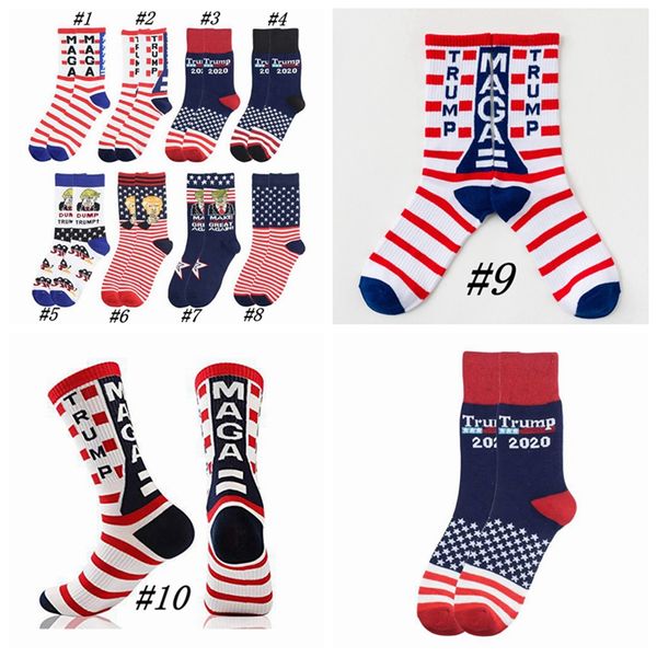 Trump-Socken, Präsident MAGA, Trump-Briefstrümpfe, gestreifte Sterne, US-Flagge, Sportsocken, Trump 2020-Socke, CYZ2526