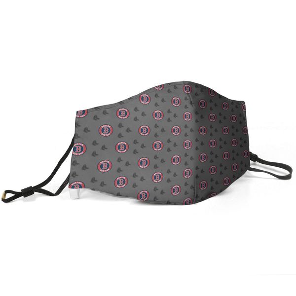 

women men face mask dust mask muffle-boston-red-sox-baseball gray printed with adjustable ear hook mas, Silver