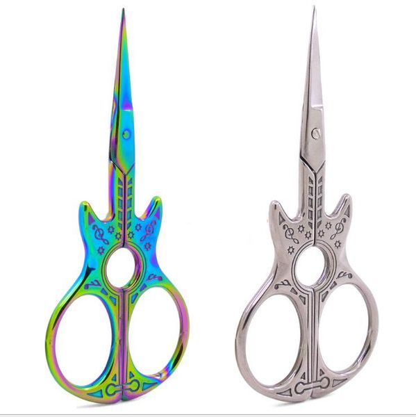 

epack 94cm guitar shaped line stainless steel retro sewing embroidery portable mini exquisite sharp tea ceremony tea bag scissors