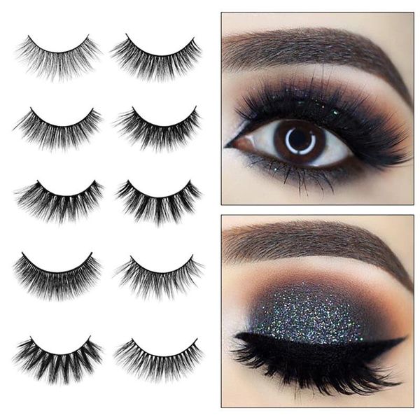 

новые 5 пар натуральных накладных ресницы поддельных ресницы длинного макияж 3d удлинители норковых ресниц ресниц норковых ресниц для красот