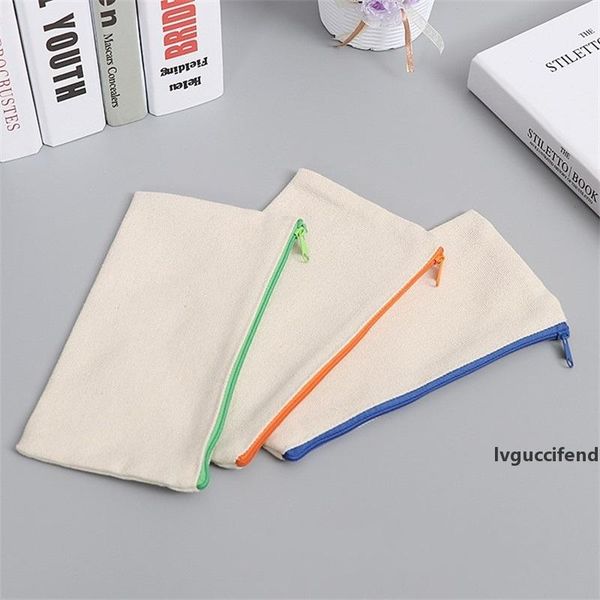 

canvas zipper pencil case pen bag high capacity cosmetic brush bags student stationery articles 1 68jy c