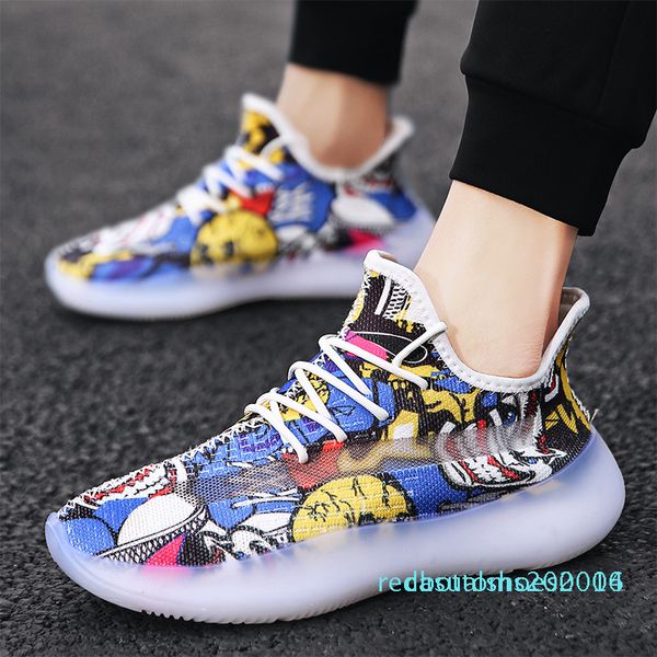 

hip hop graffiti dad men shoes 2020 kanye fashion west mesh light breathable men casual shoes sneakers zapatos hombre c14, Black