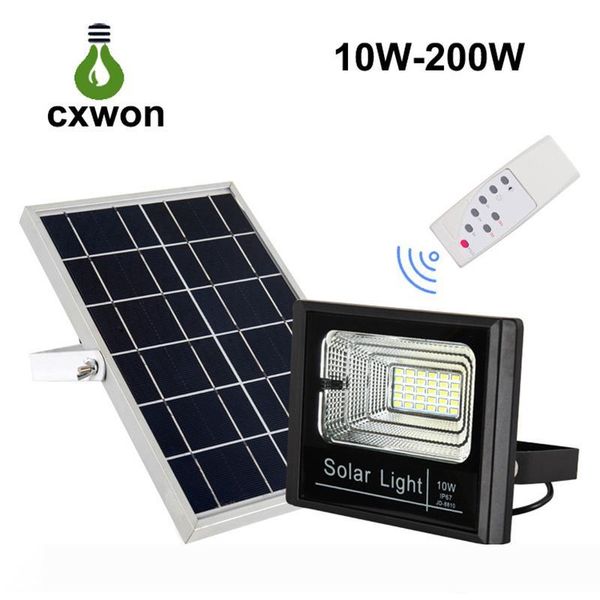 

outdoor solar led flood light waterproof ip65 wall light with smart remote solar power spotlight for home garden yard lawn pool light