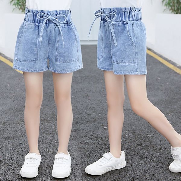 

z16ql wear girls panty shorts panty ' high-waisted denim shorts 20 summer wear new medium and large children's korean style girls, Blue