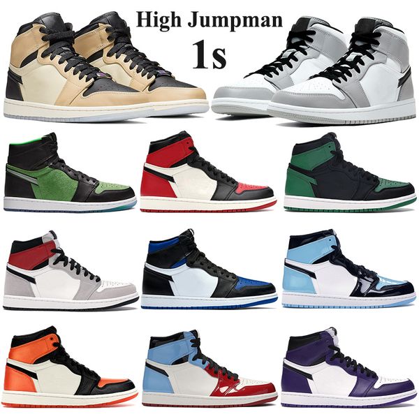 

new arrival 1 1s jumpman basketball men women shoes mid light smoke grey bred royal toe zoom pine green trainers black mushroom sneakers