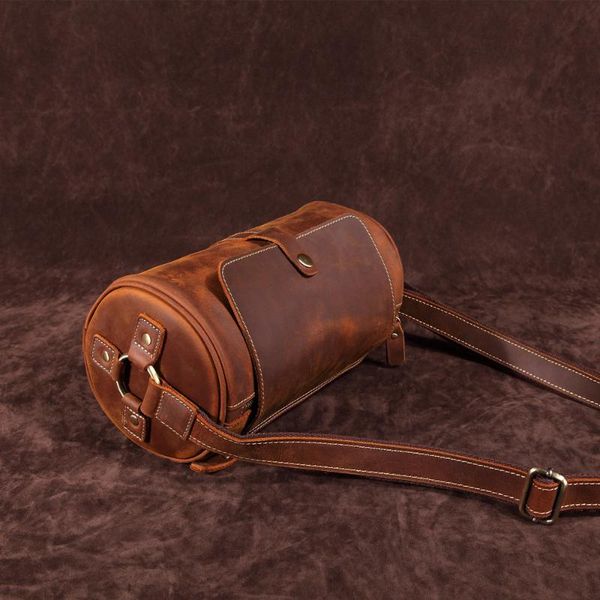 

men's bag cowhide messenger bag round men genuine leather casual shoulder shoulder