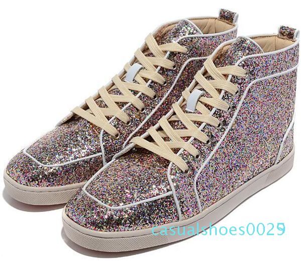 

1designer мужчины повседневная обувь high-top мужская обувь женская обувь кроссовки партии платформы красный резиновые подошвы плоские туфли, Black