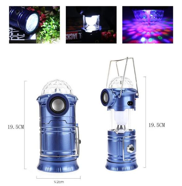 

led camping lamp mini portable hanging tent lantern with bluetooth loudspeaker stage light outdoor handle camp light