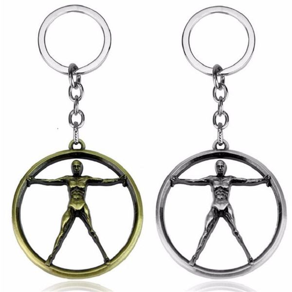 

classic movies westworld robot model keychain figure shape keyring car key holder creative chaveiro fashion jewelry gift man, Silver