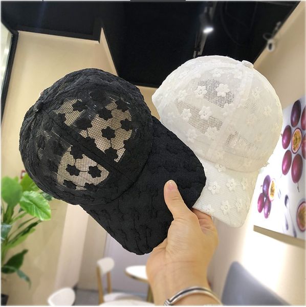 

summer mesh cloth children's casual all-match lace baseball cap baseball cap sunshade daisies breathable lace hat new style, Blue;gray