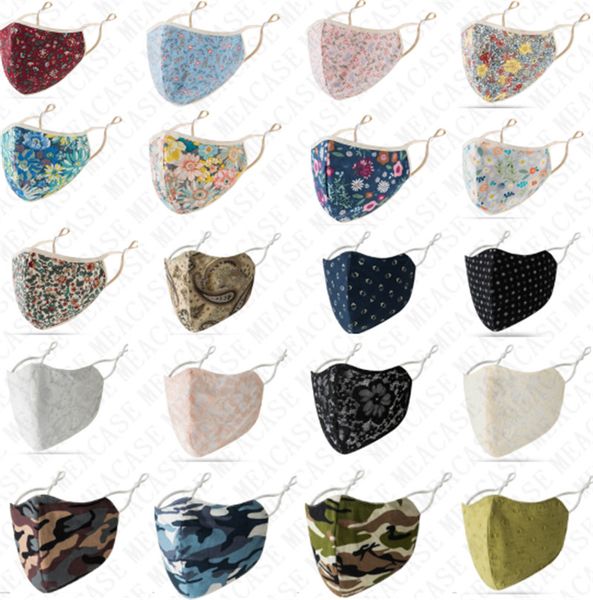 

floral print mask breathable foldable mouth masks men women reusable sunscreen facemask adjustable masks housekeeping designer mask d71516