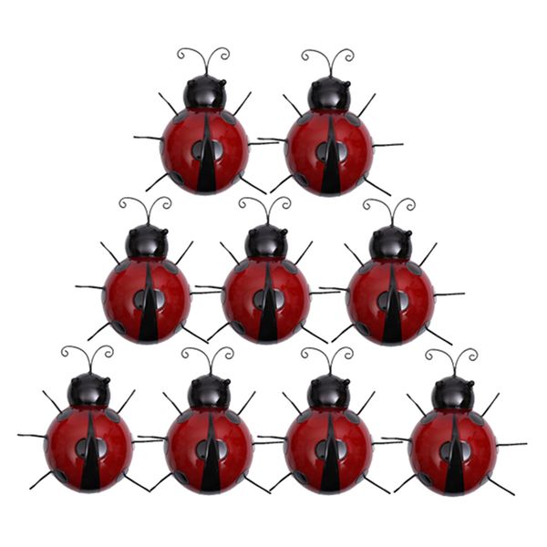 

9pcs ladybird model wall art wall hanging ladybug kindergarten decor red