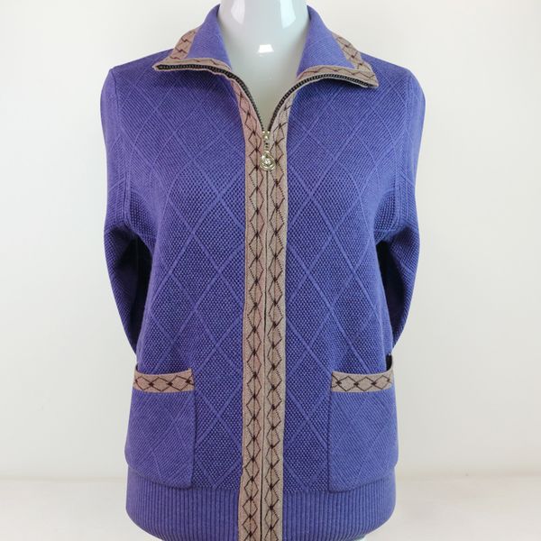 

2020 thicker coat sweater, mother wear old clothes, coat, sweater, spring and autumn clothing, White