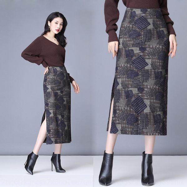 

женская сумка one-step skirtautumn напечатаны высокой талии стрейч раскол хип мешок юбки средней длины один шаг юбка, Black