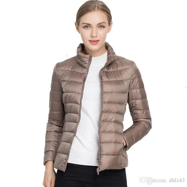 

johnature 2019 new women coat autumn winter 90% white duck down jacket 16 colors warm slim zipper fashion light down coat s-3xlmx190924, Black