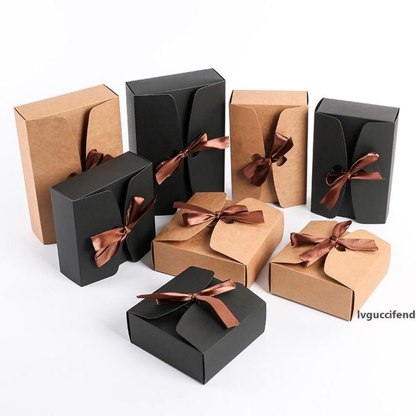 

kraft boxes with ribbon wedding decoration party supplies paper bag,baby shower favor boxes,party gift boxes 30pcs/lot