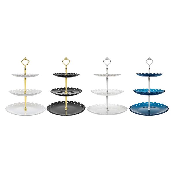 

4pcs 3-tier cupcake stand dessert mini cakes fruit candy display tower