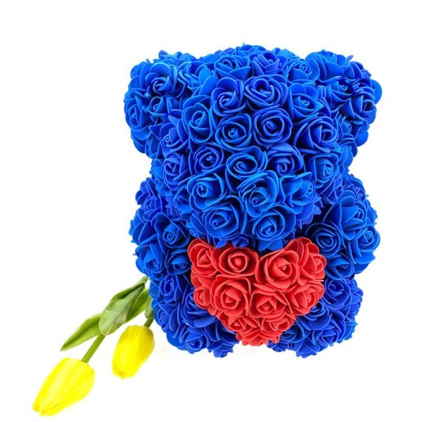 

bear 25cm rose dropshipping for women heart valentine's teddy bear flower wedding christmas birthday artificial rose gift acjkm