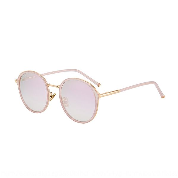 

2020 new sun sunglasses brown all-match women's round frame street pgraphy sunglasses pc metal frame