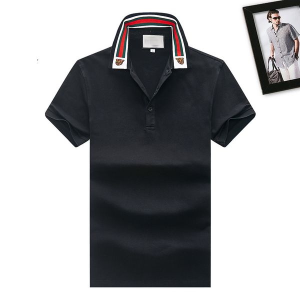 

20ss italian brand designer polo shirt luxury t-shirt snake bee floral men's high street fashion striped polo t-shirt, White;black