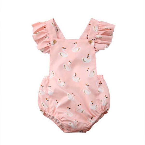 

малыш младенческого kids baby girl cotton swan ромпер комбинезон женский пляжный костюм outfit детская одежда t200721, Blue