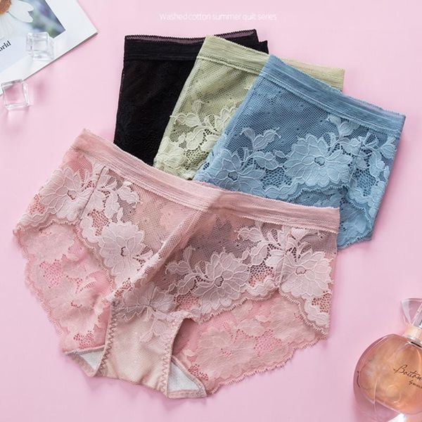 

panties women underwear transparent briefs floral lace panties set lingerie underpants hip up female underpants drop ship, Black;pink